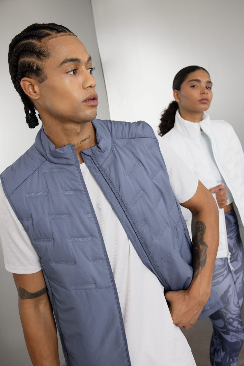 Erkek Mavi Su İtici Kapitone Şişme Yelek