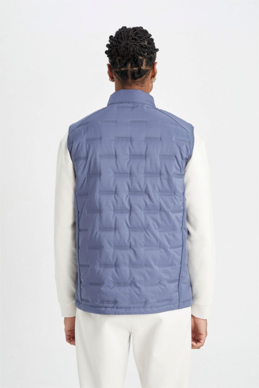 Erkek Mavi Su İtici Kapitone Şişme Yelek