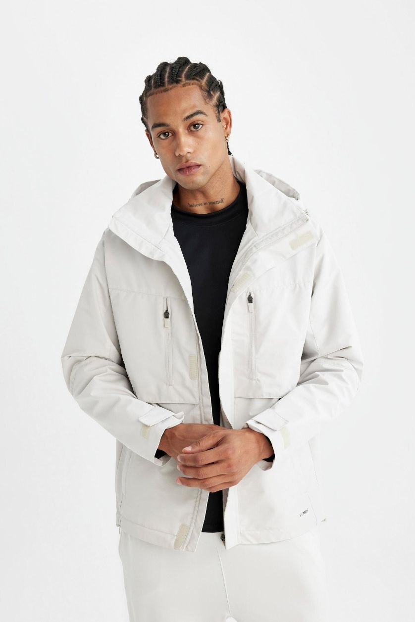 Man Stone DefactoFit Boy Gray Waterproof Regular Fit Hooded Jacket