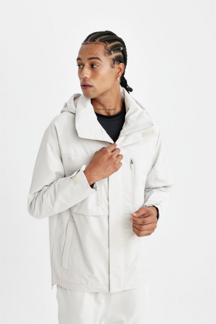 Man Stone DefactoFit Boy Gray Waterproof Regular Fit Hooded Jacket