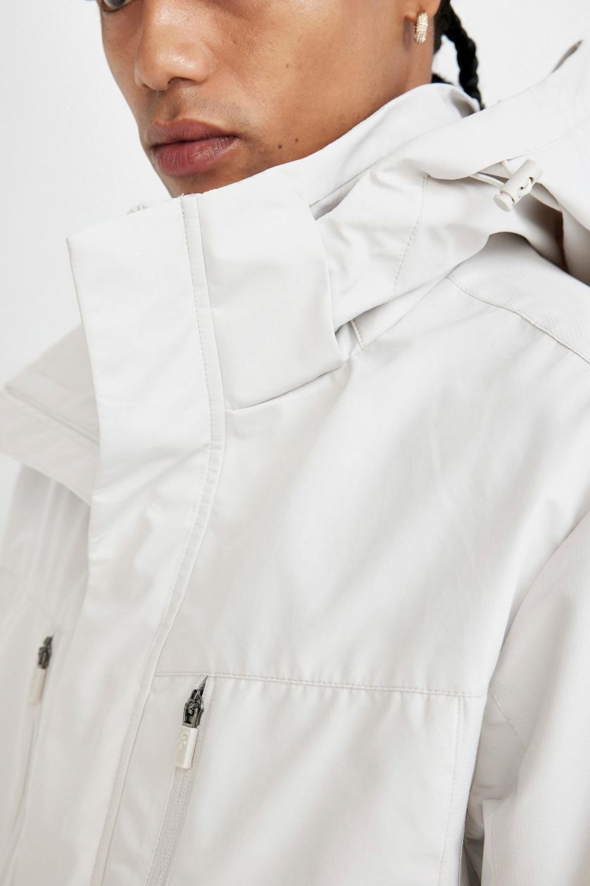 Man Stone DefactoFit Boy Gray Waterproof Regular Fit Hooded Jacket