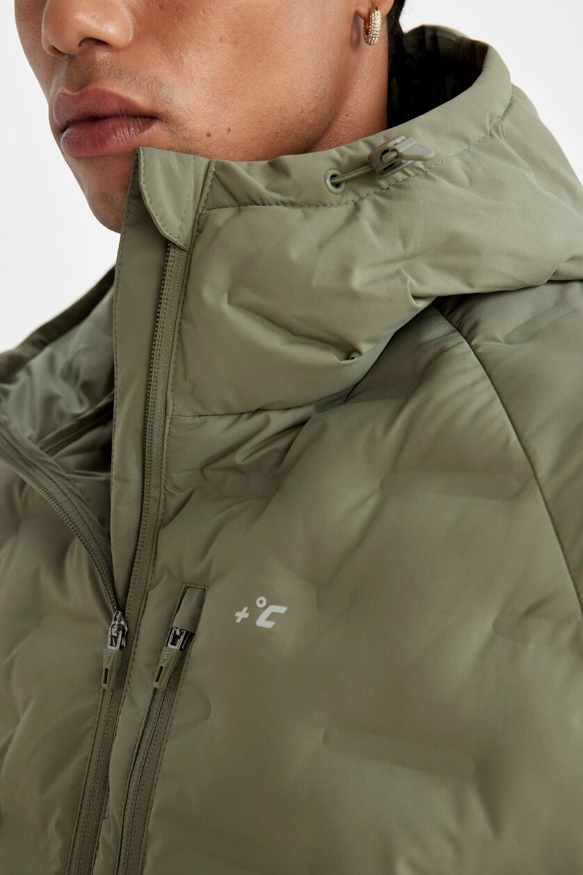 رجال كاكي فاتح Zipper Puffer Jacket