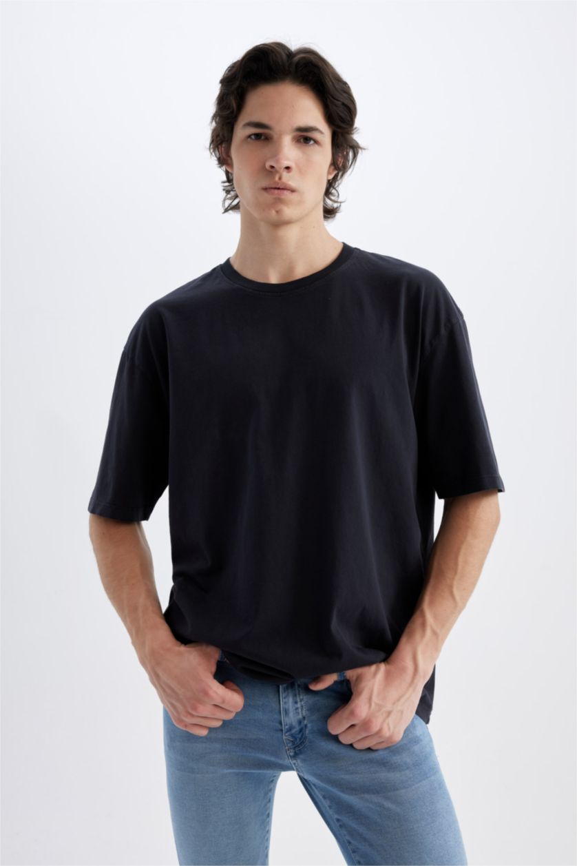 HOMME Anthracite Foncé Coupe Oversize T-shirt à manches courtes