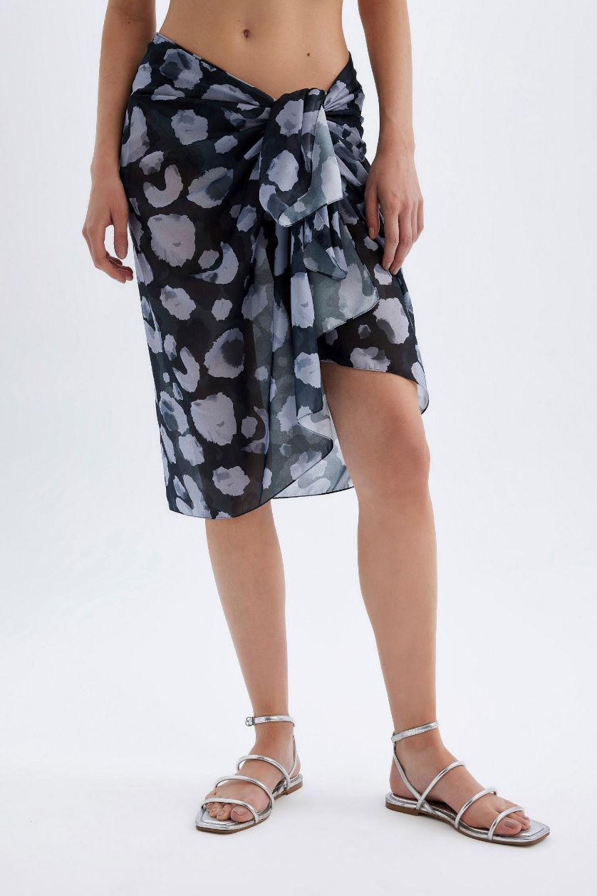 Женщины Черный Парео длинное с принтом для женщин