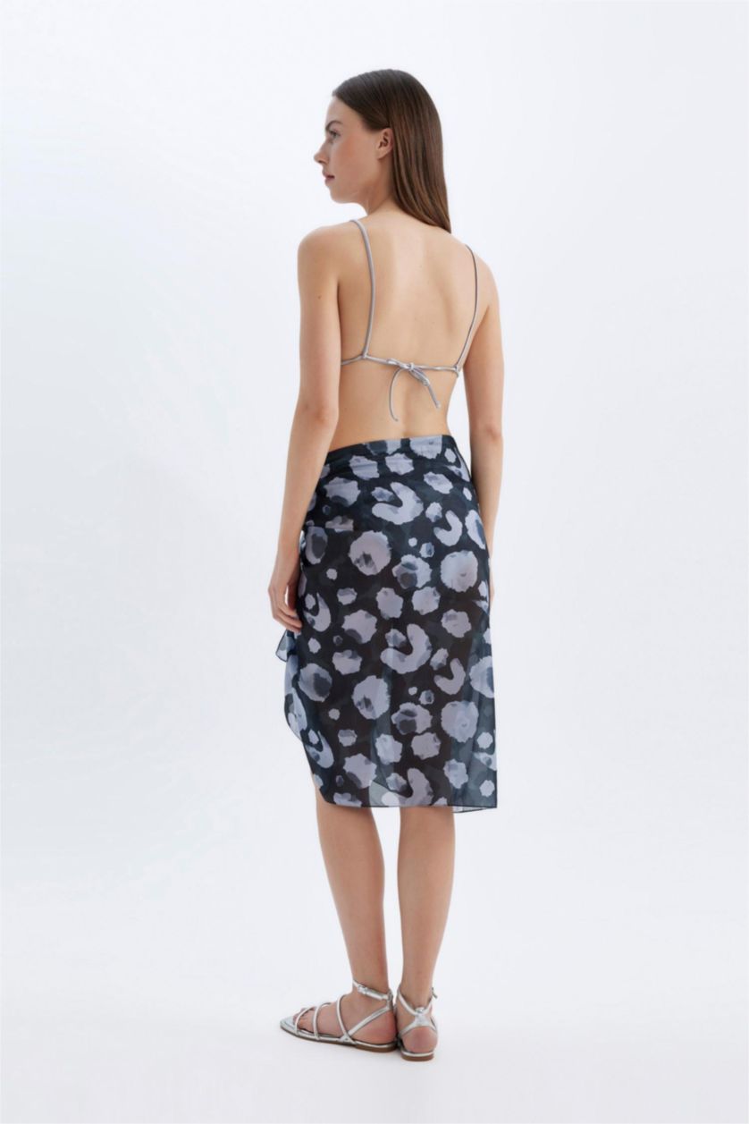 Женщины Черный Парео длинное с принтом для женщин