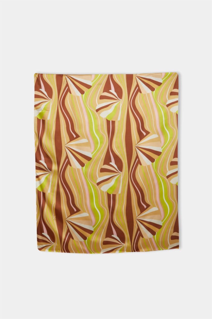 WOMAN Dark Brown Woman Colorful Long Beach Skirt