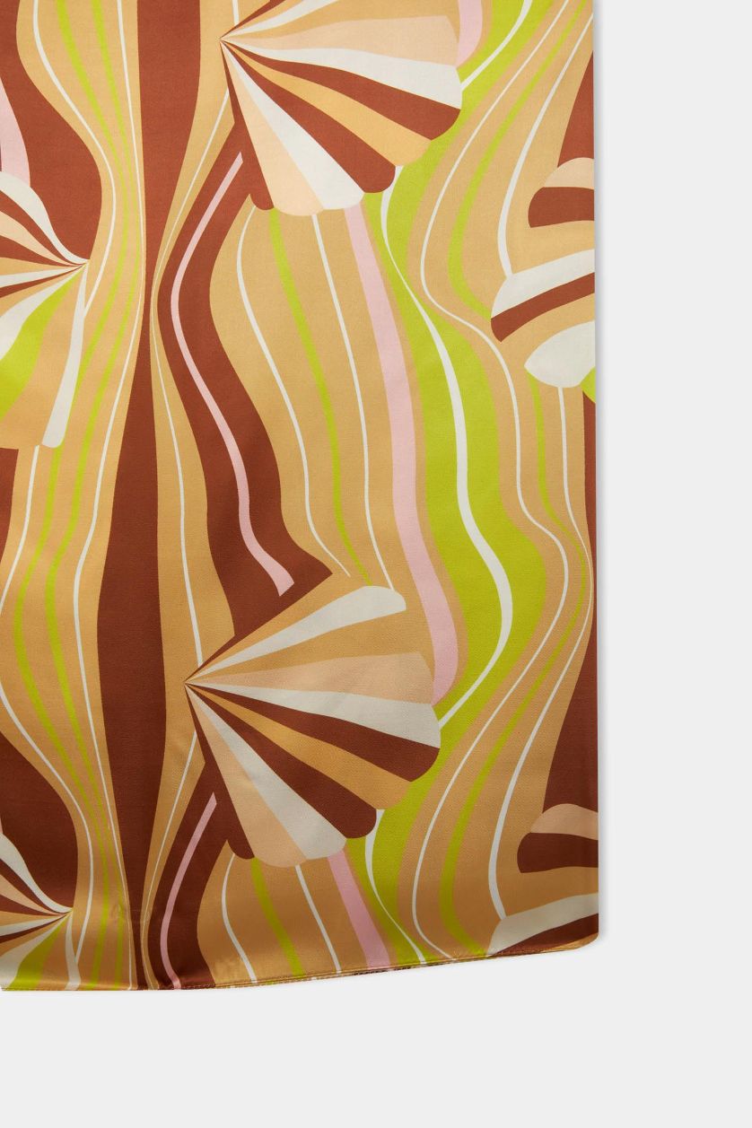 WOMAN Dark Brown Woman Colorful Long Beach Skirt