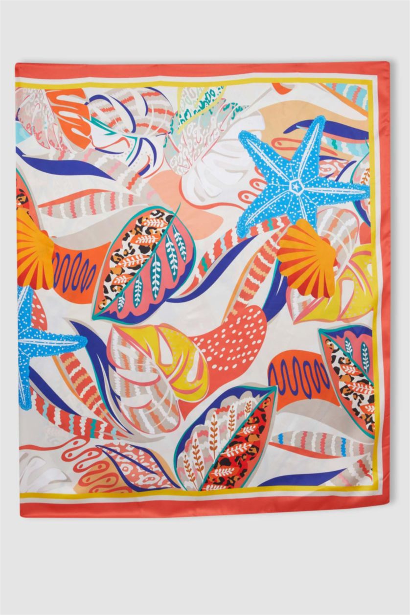 FEMME Karma Paréo long en satin imprimé pour femme