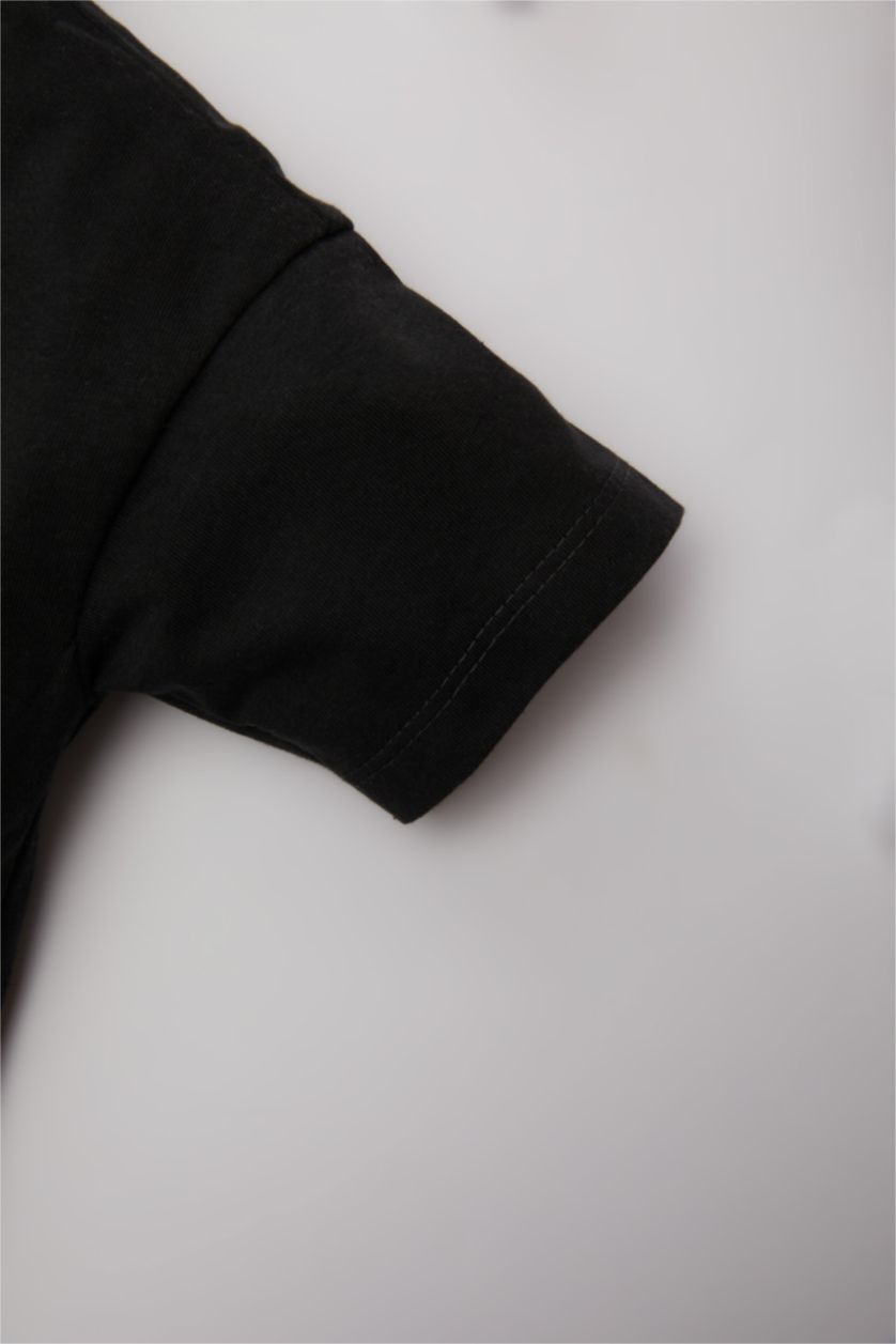 طفل صغير أسود سيت ولادي شورت و تيشيرت نص ردن قصة عادية - قطعتين