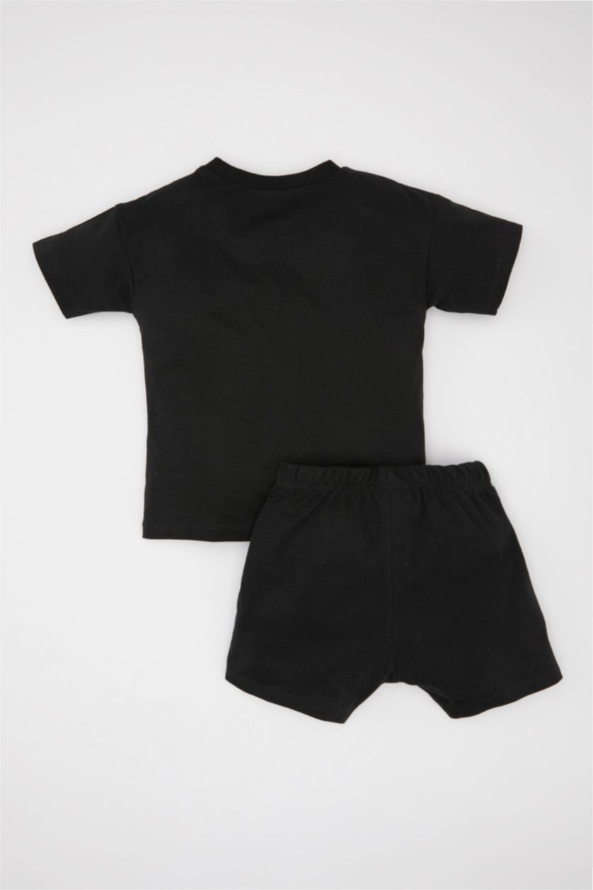 طفل صغير أسود سيت ولادي شورت و تيشيرت نص ردن قصة عادية - قطعتين