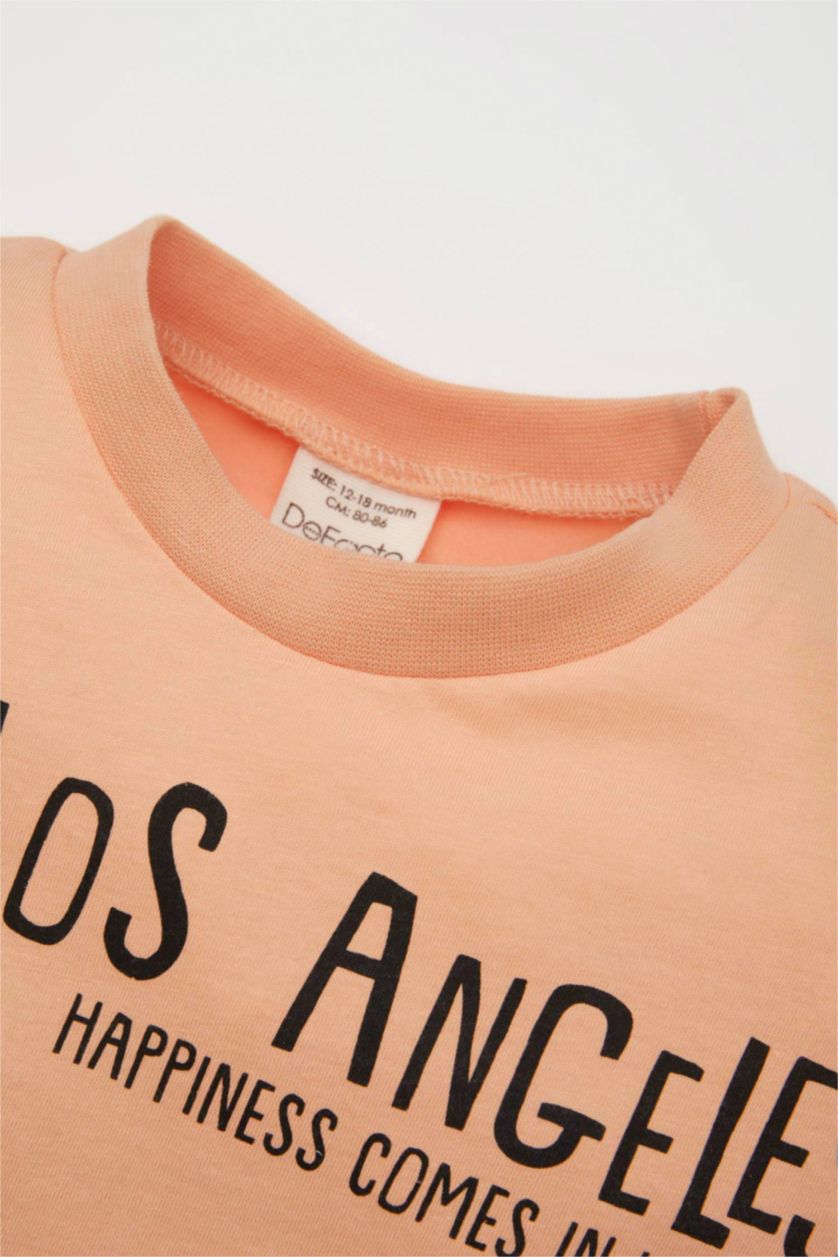 BÉBÉ GARÇON Orange Ensemble de T-Shirt à Manches Courtes et Short à Motif Palmier pour Bébé Garçon