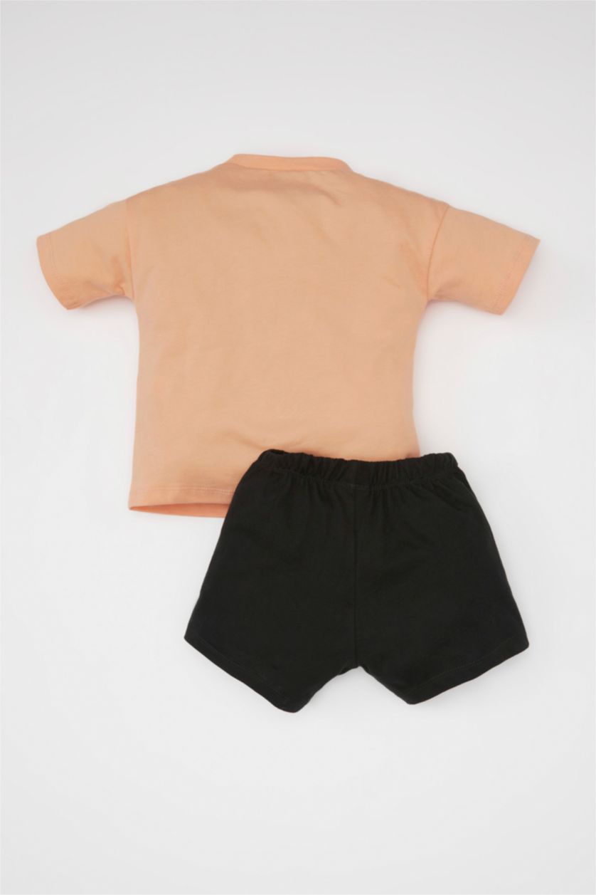 BÉBÉ GARÇON Orange Ensemble de T-Shirt à Manches Courtes et Short à Motif Palmier pour Bébé Garçon