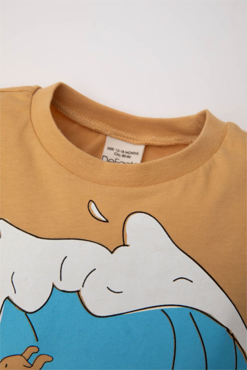 BABY BOY Yellow Baby Boy Printed Short Sleeve T-Shirt Shorts 2 Piece Set