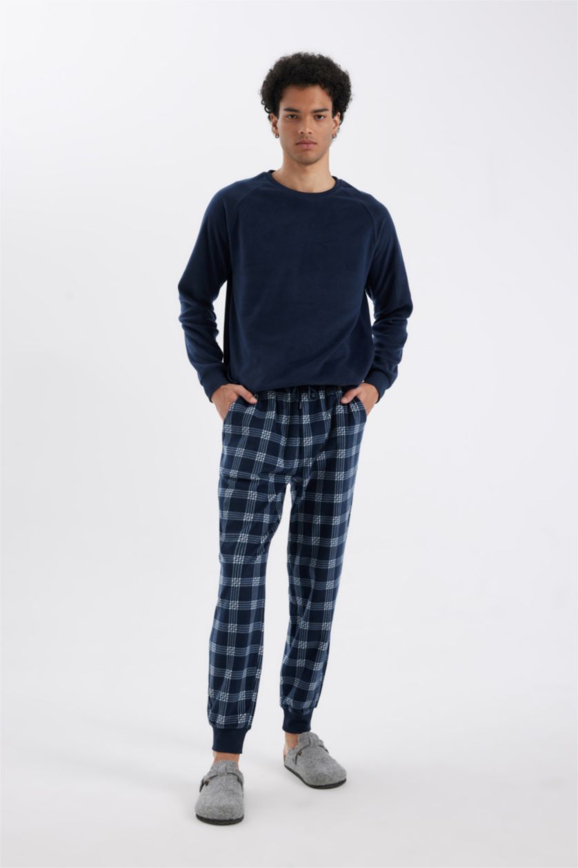 رجال كحلي Regular Fit fleece Knitted Bottoms