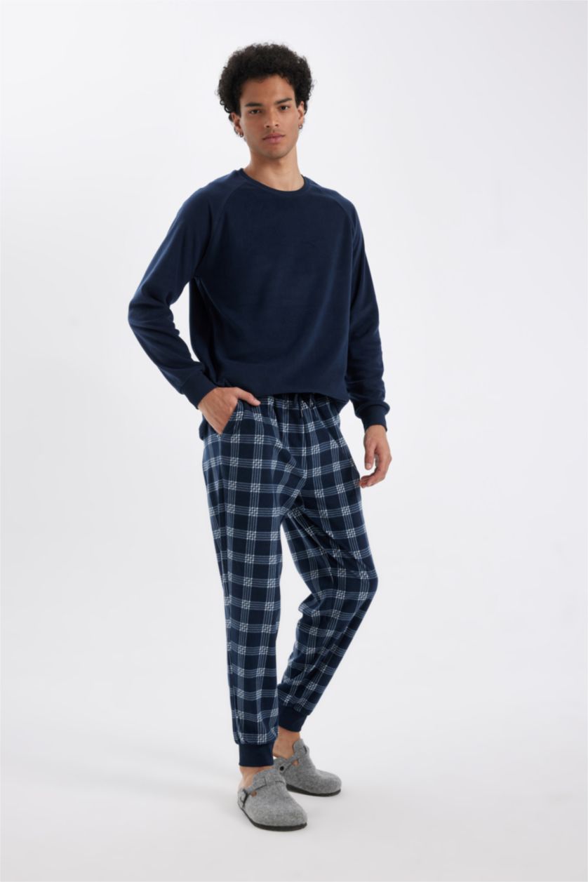 رجال كحلي Regular Fit fleece Knitted Bottoms