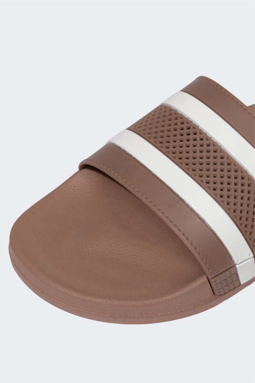 MAN Beige Man High Sole Slip On Slippers