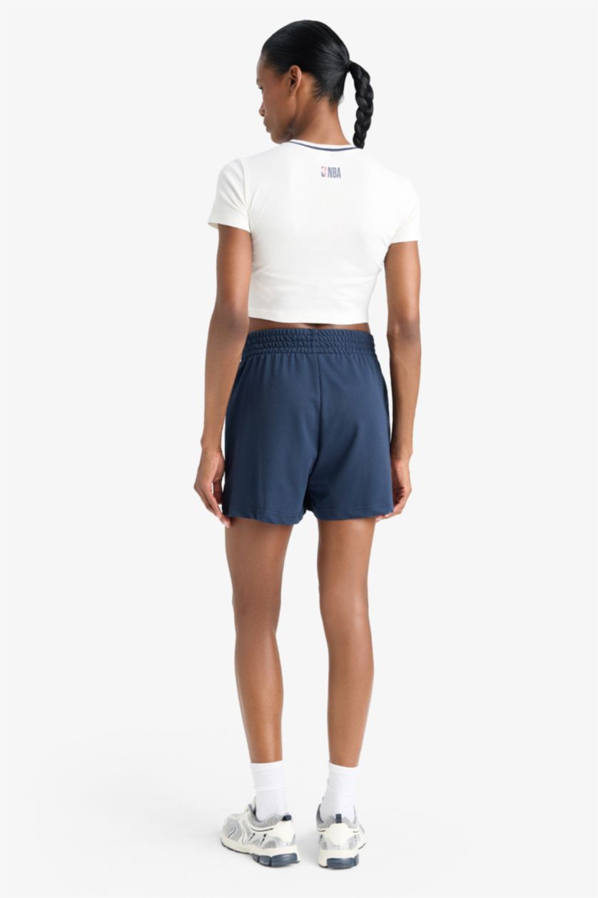 نساء كحلي شورت رياضي اوفر سايز بجيب من DEFactoFit