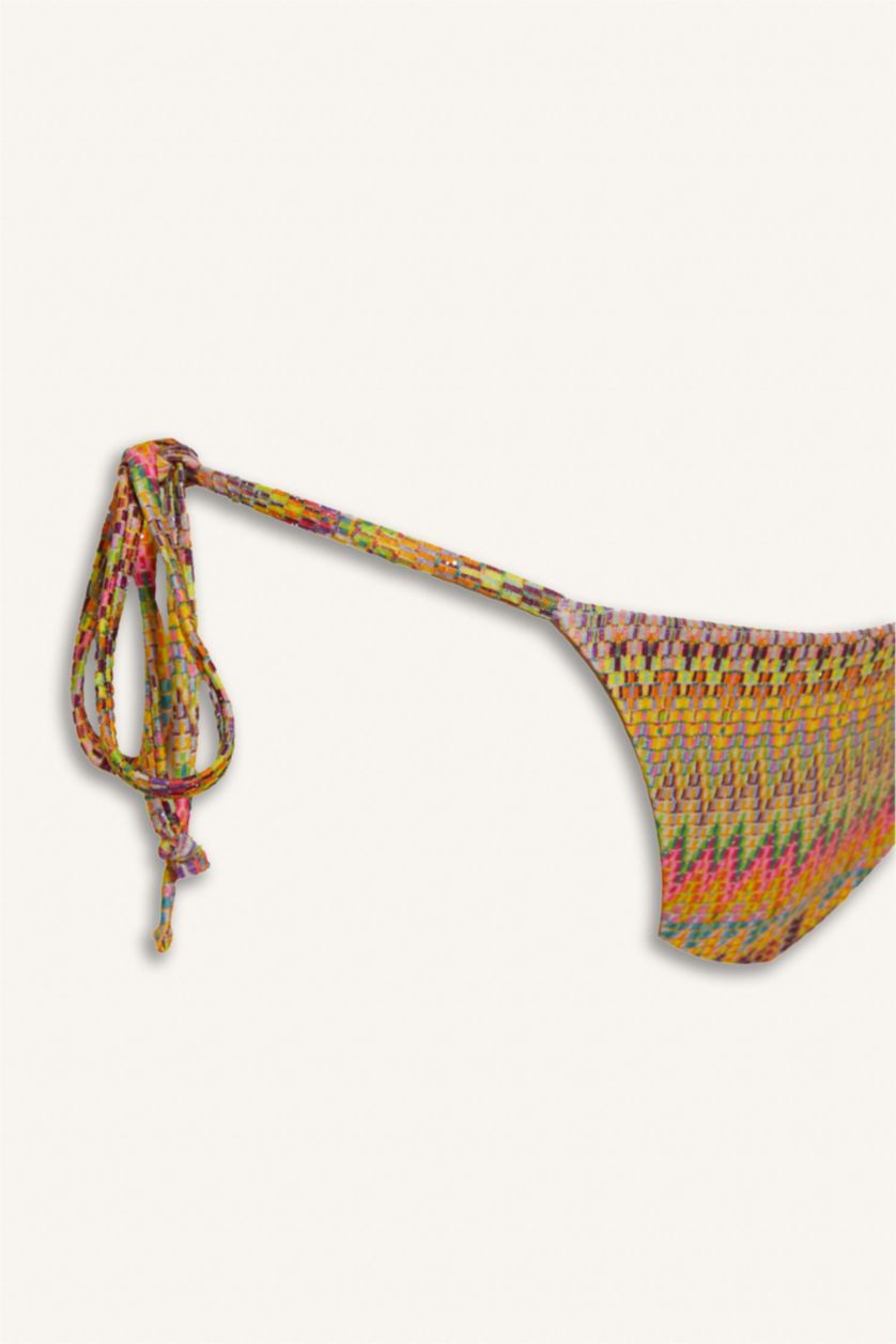 Kadın Sarı Ayje x DeFacto Desenli Bağcıklı Bikini Altı