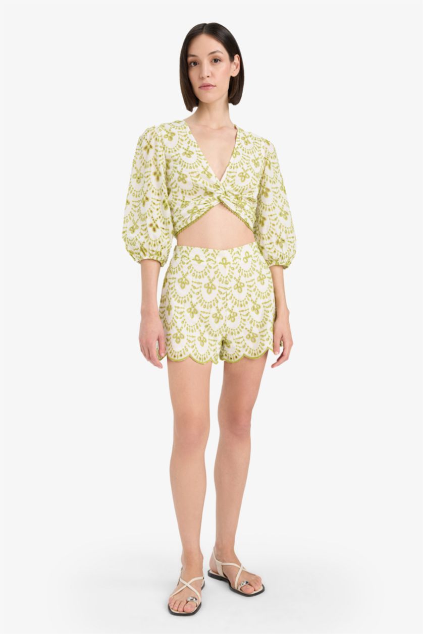 WOMAN Ecru V-Neck Ribana Tank Top