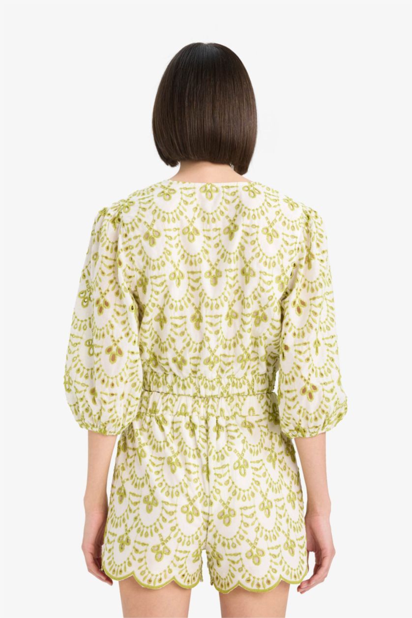 WOMAN Ecru V-Neck Ribana Tank Top