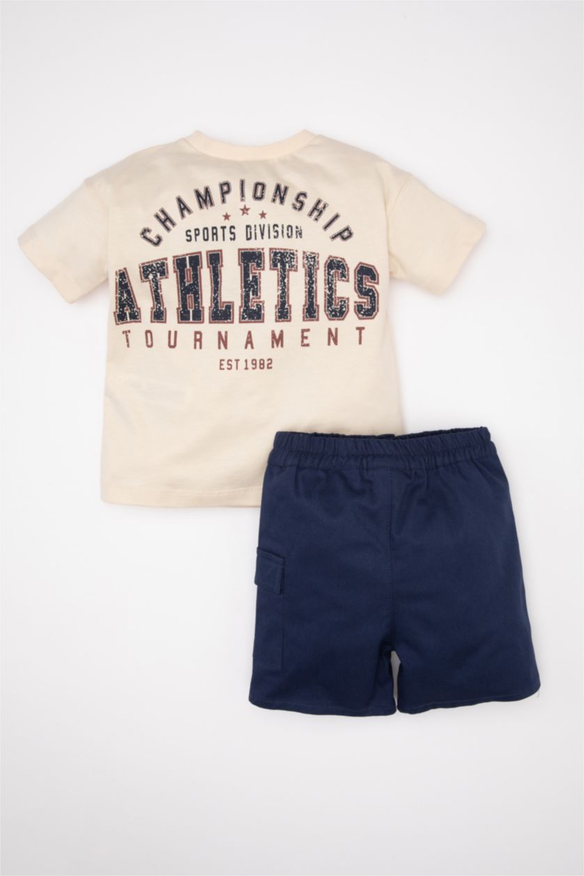 BÉBÉ GARÇON Beige Clair Ensemble de T-Shirt Manches Courtes et Short pour Bébé Garçon