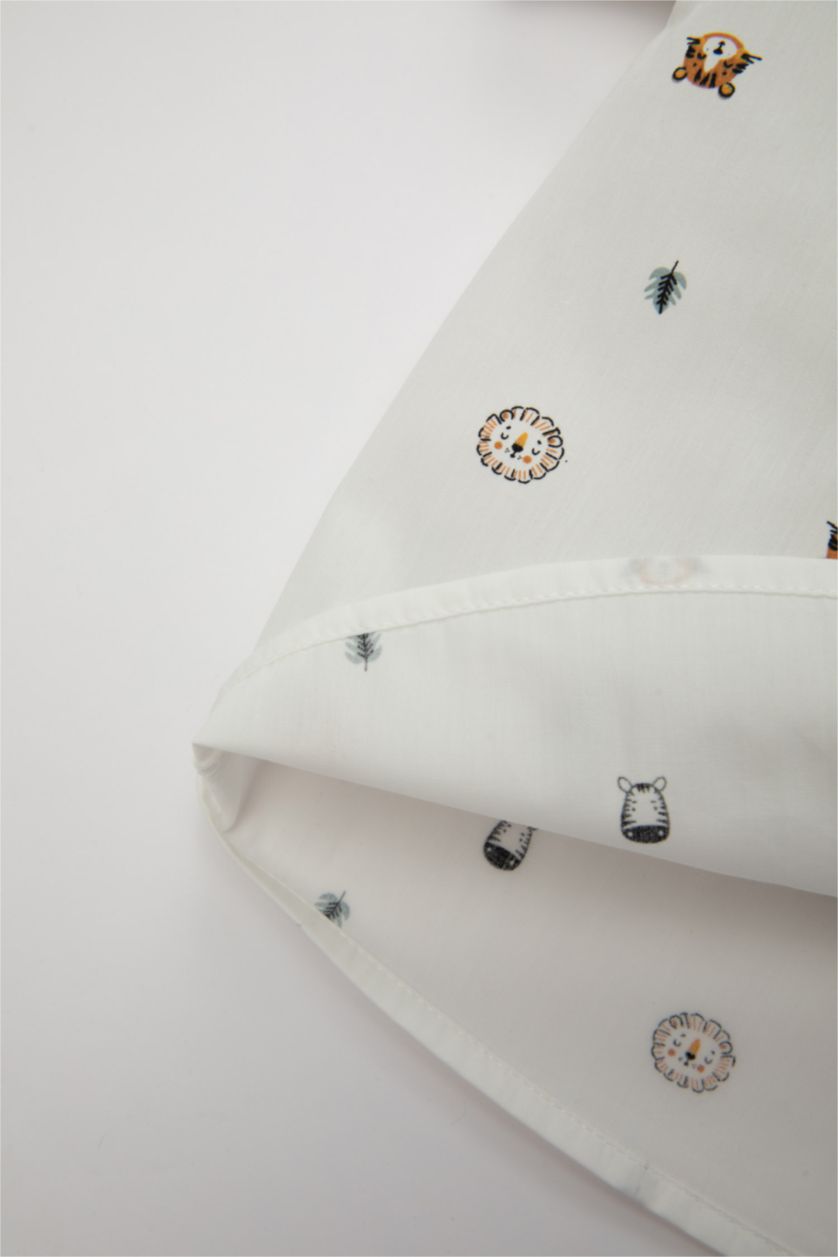 طفل صغير أبيض طقم بيبي اولادي شورت وقميص بوبلين قصة عادية - قطعتين