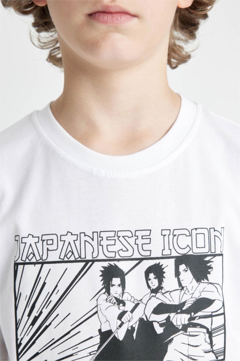 Boys & Teens White Boy Crew Neck Color Changing Printed T-Shirt