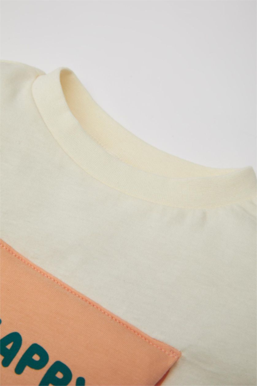 BÉBÉ GARÇON Écru T-Shirt imprimé Véhicule Manches Courtes Col Bateau pour Bébé Garçon