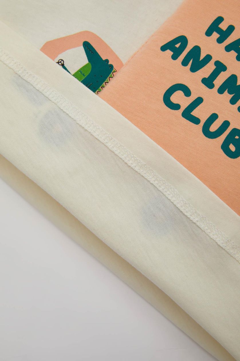 BÉBÉ GARÇON Écru T-Shirt imprimé Véhicule Manches Courtes Col Bateau pour Bébé Garçon