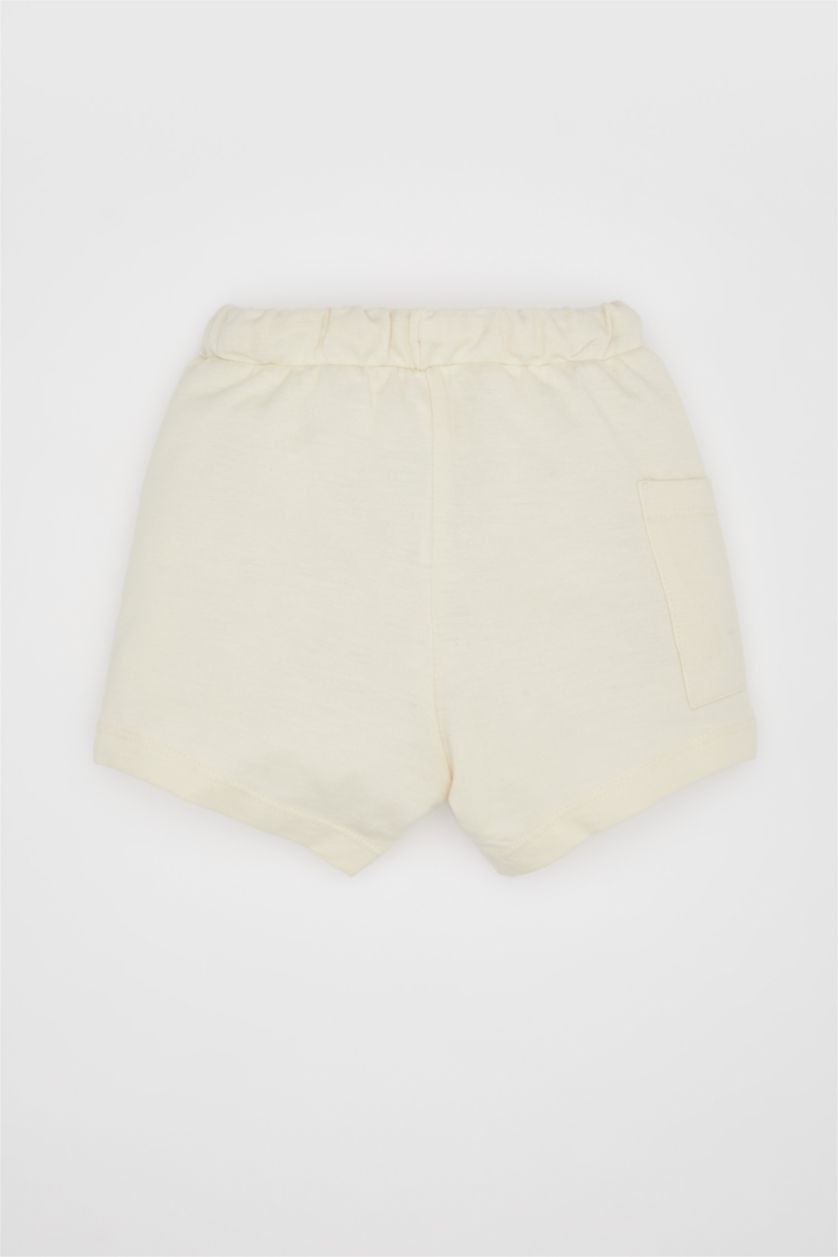 BÉBÉ GARÇON Écru Short en Piqué imprimé étiquette pour Bébé Garçon