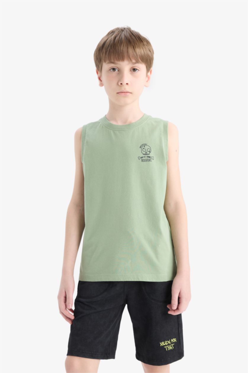 Boys & Teens Black Boy Sweatshirt Fabric Shorts