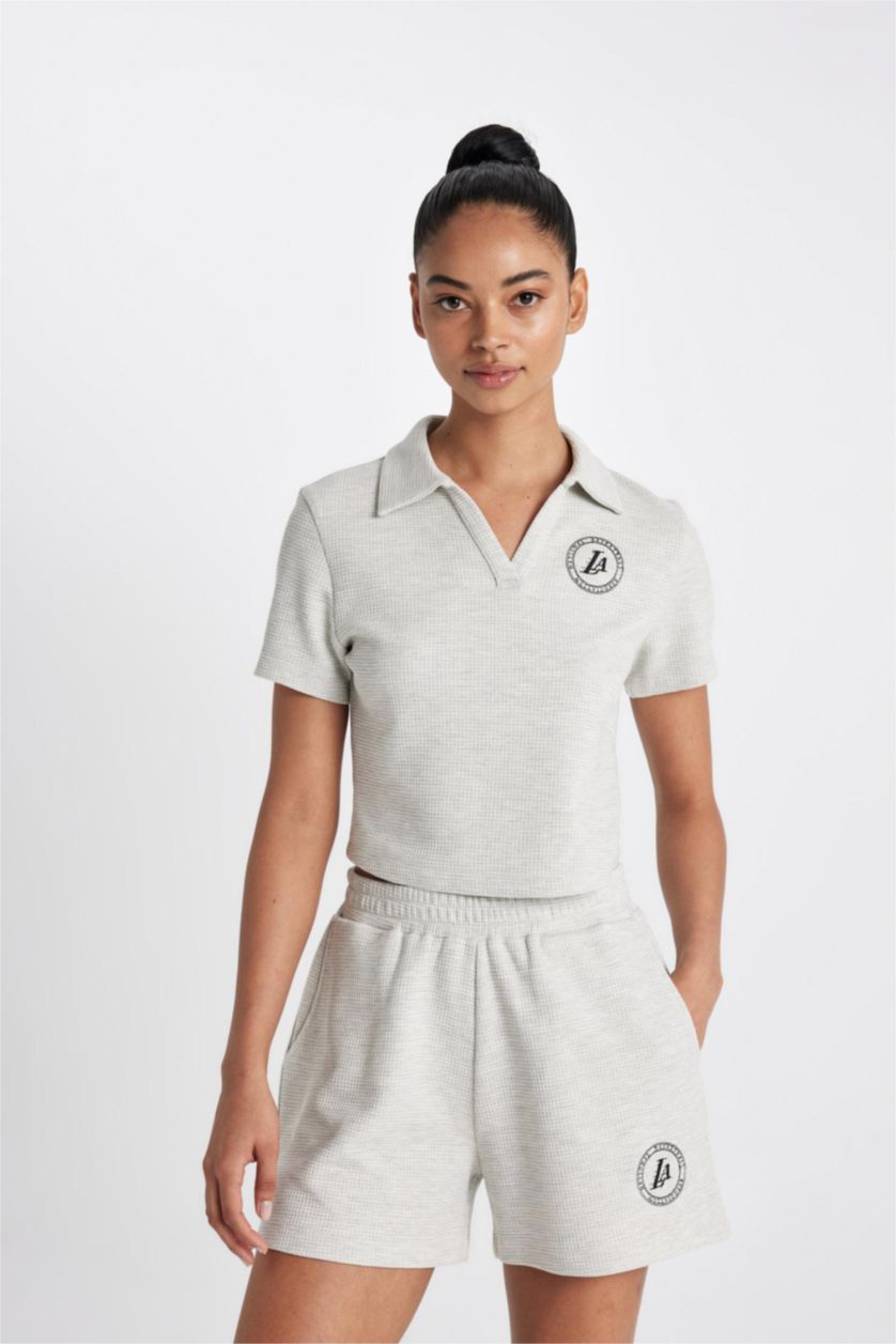 حريمي ميلانج رمادي شورت قصير من لوس أنجلوس ليكرز