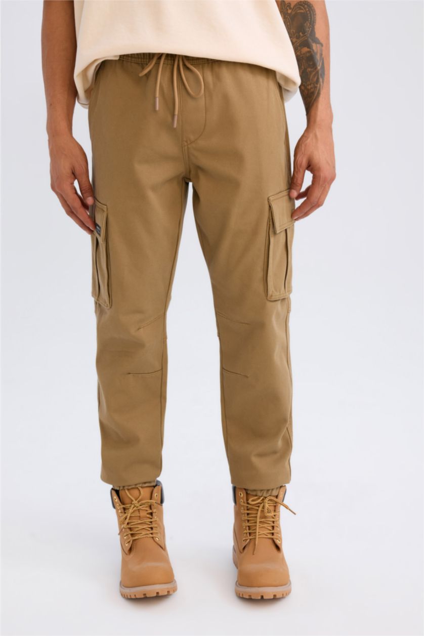MAN Camel Regular Fit Jogger Cargo Pants