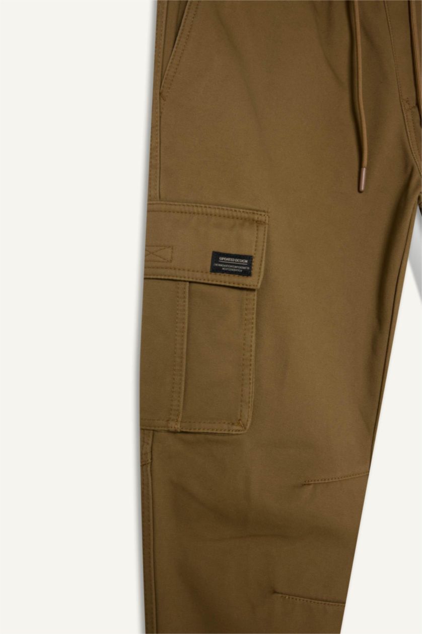 MAN Camel Regular Fit Jogger Cargo Pants