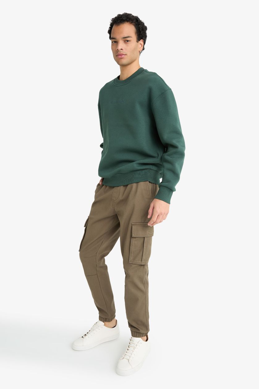 Erkek Haki Kargo Cepli Jogger Pantolon