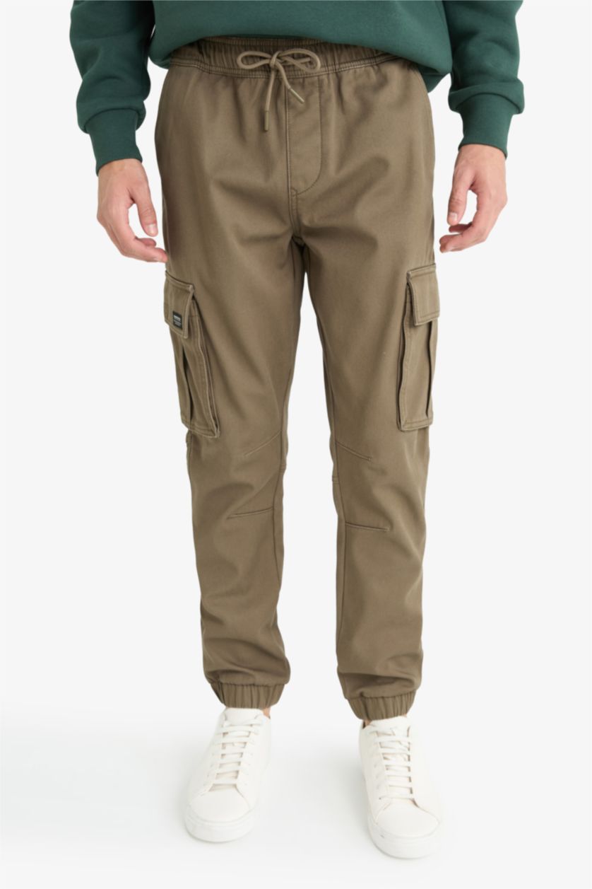 Erkek Haki Kargo Cepli Jogger Pantolon