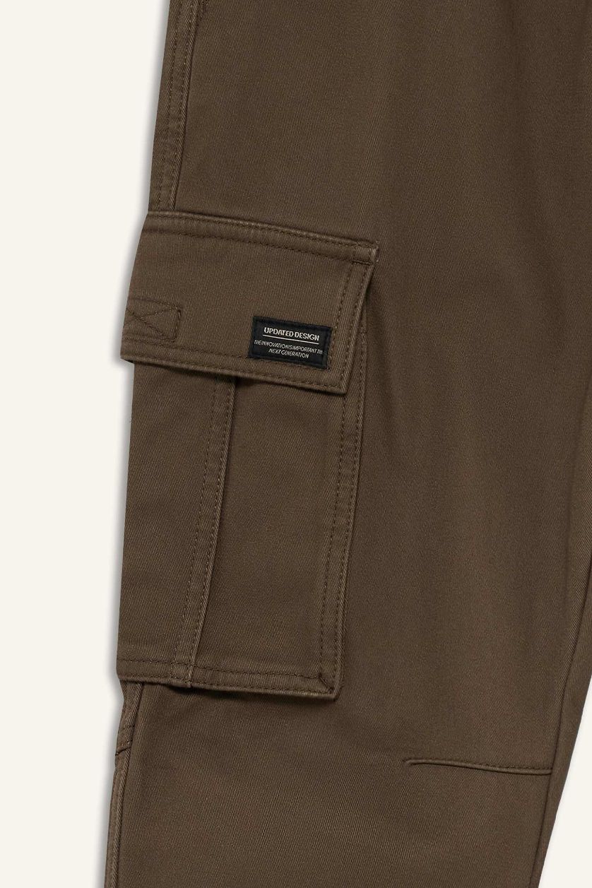 Erkek Haki Kargo Cepli Jogger Pantolon