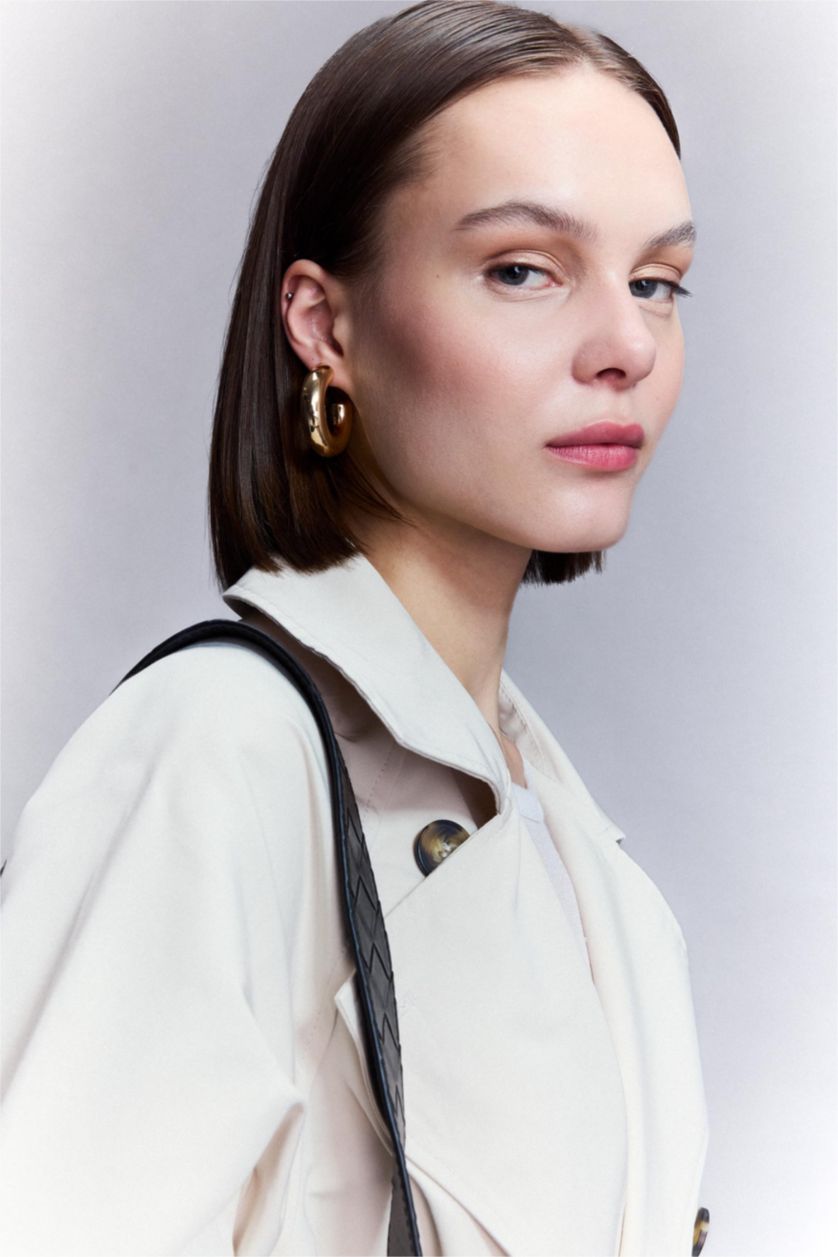 Женщины Золотой Золотые круглые серьги для женщин