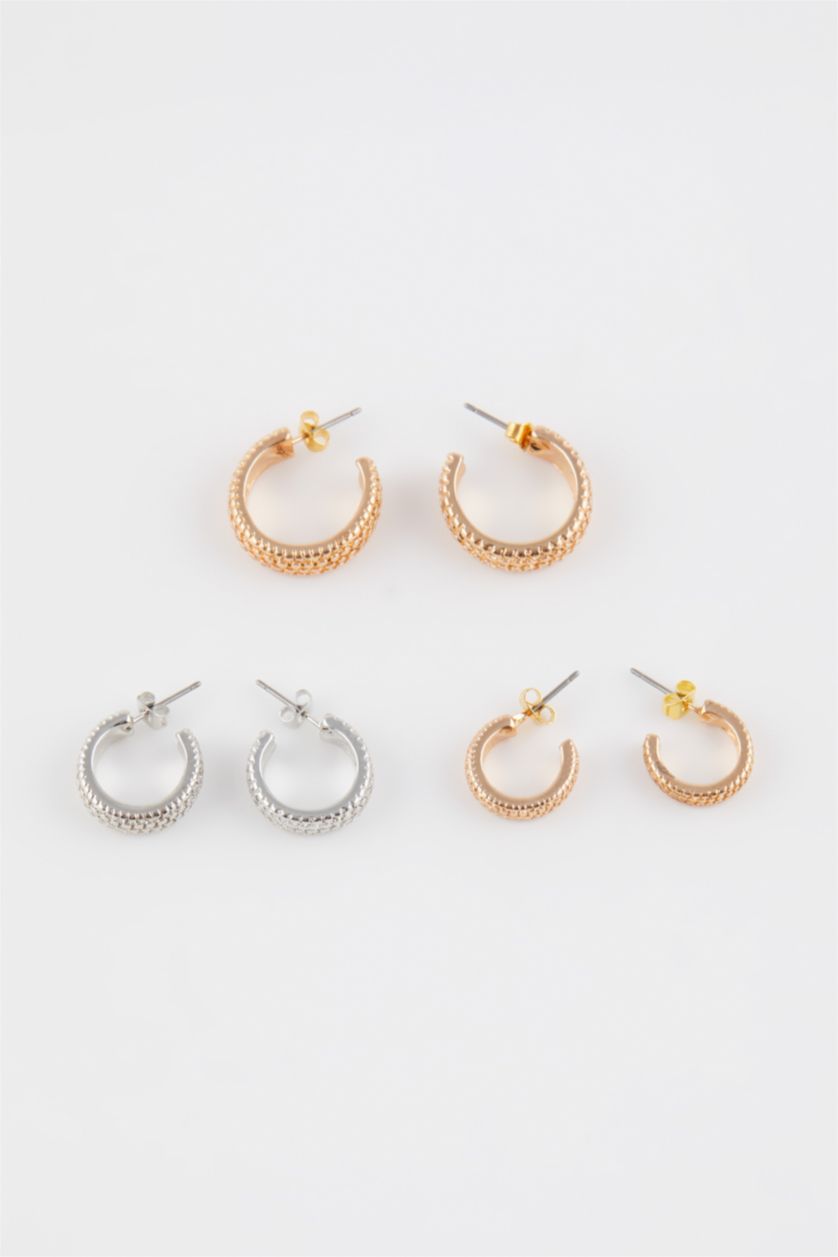 Kadın Karma Kadın 3'lü Halka Küpe