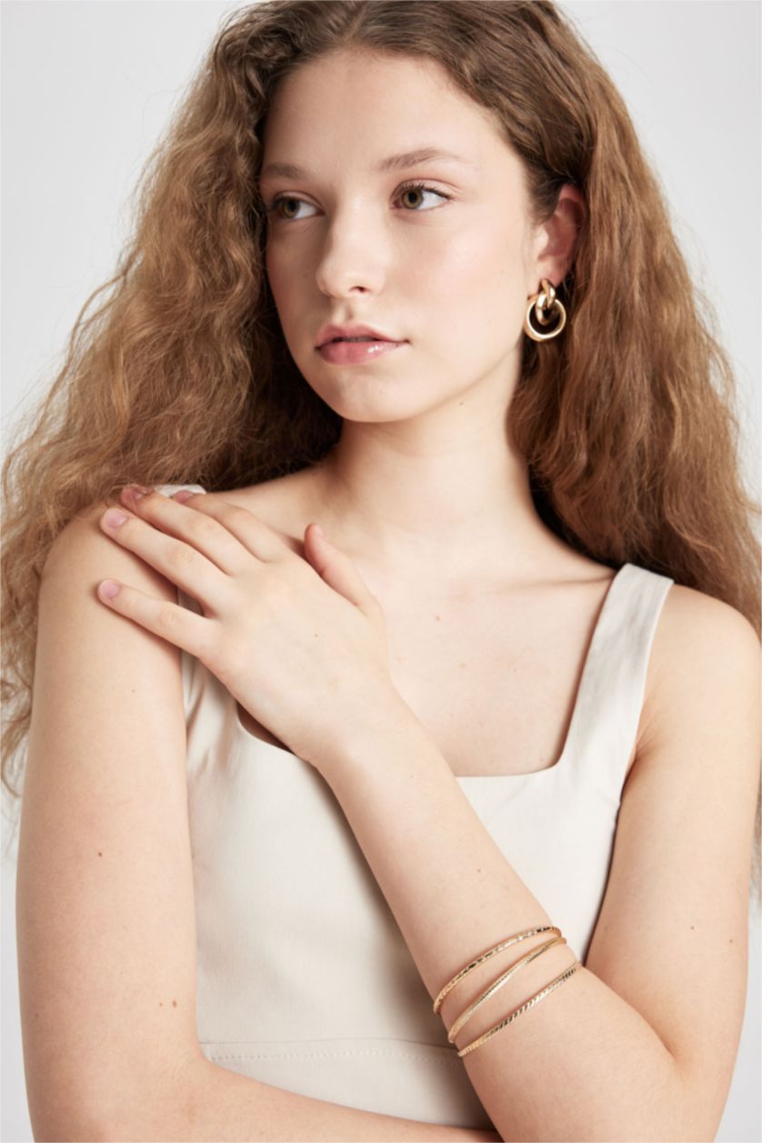 FEMME Altın Lot de 3 Bracelets dorés pour femme