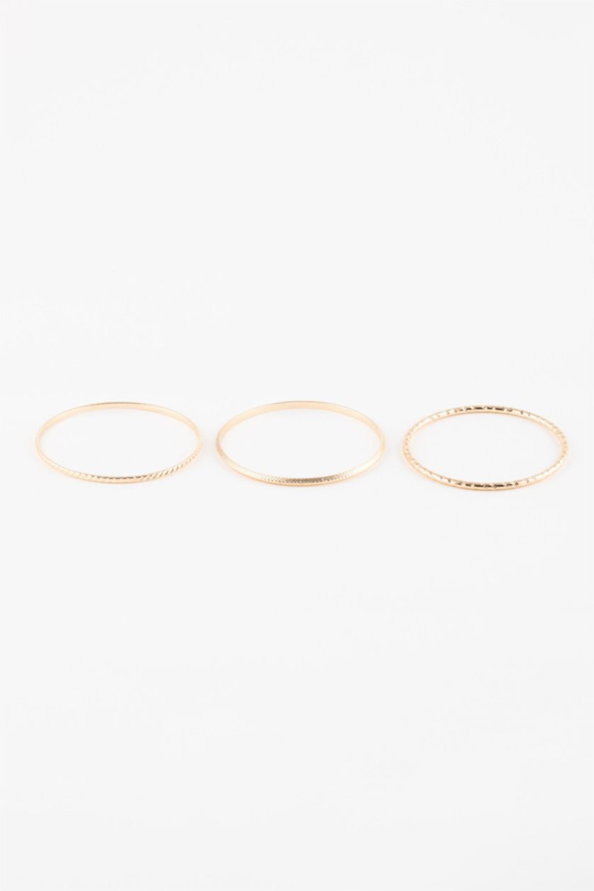 FEMME Altın Lot de 3 Bracelets dorés pour femme