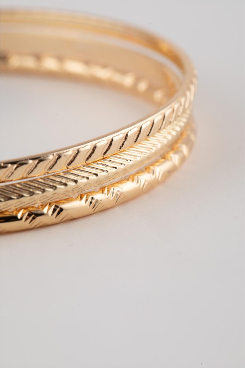 FEMME Altın Lot de 3 Bracelets dorés pour femme