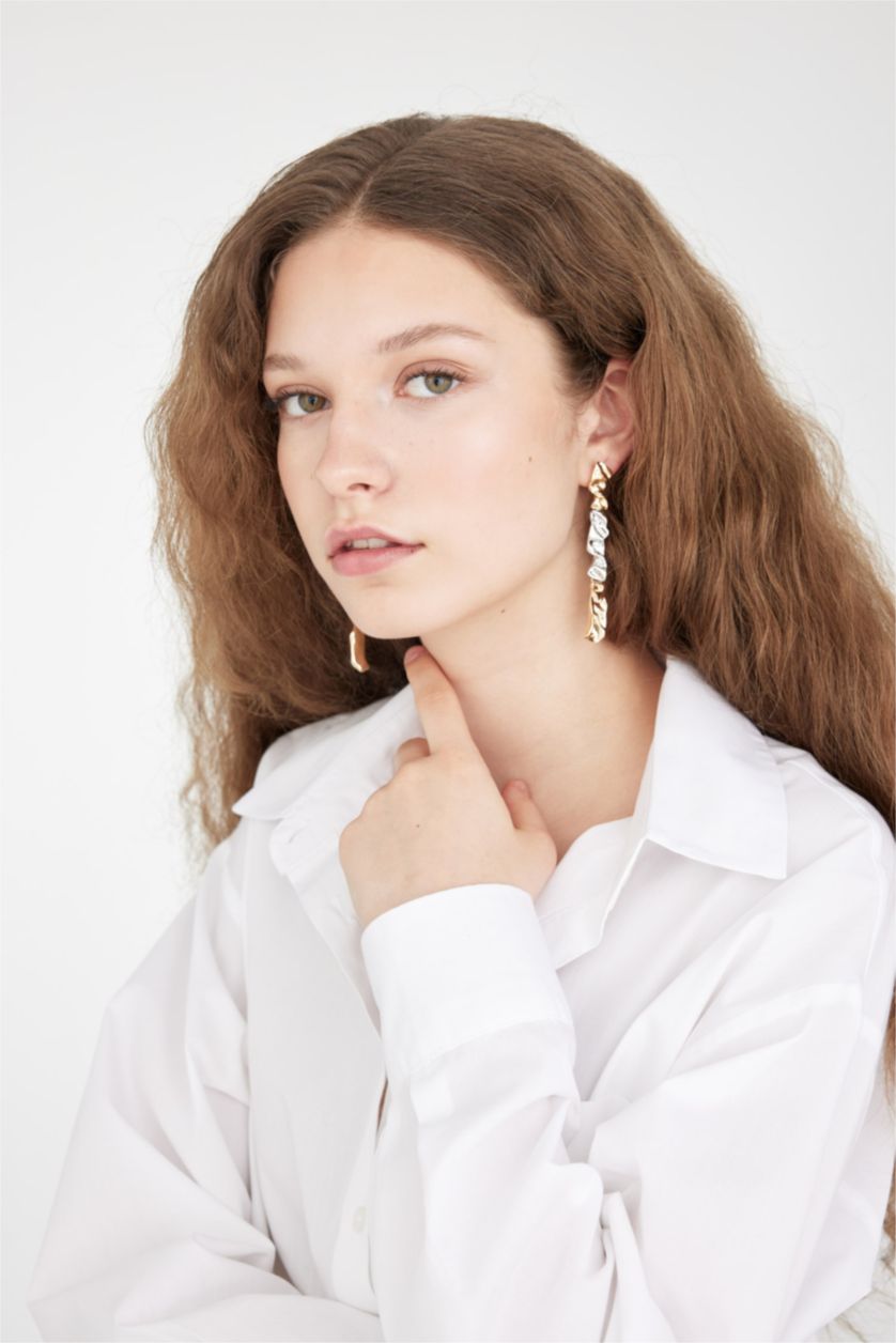 FEMME Karma Boucles d'oreilles pendantes dorées et argentées pour femme