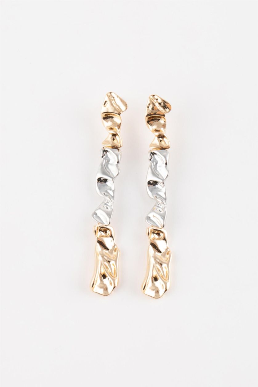 FEMME Karma Boucles d'oreilles pendantes dorées et argentées pour femme