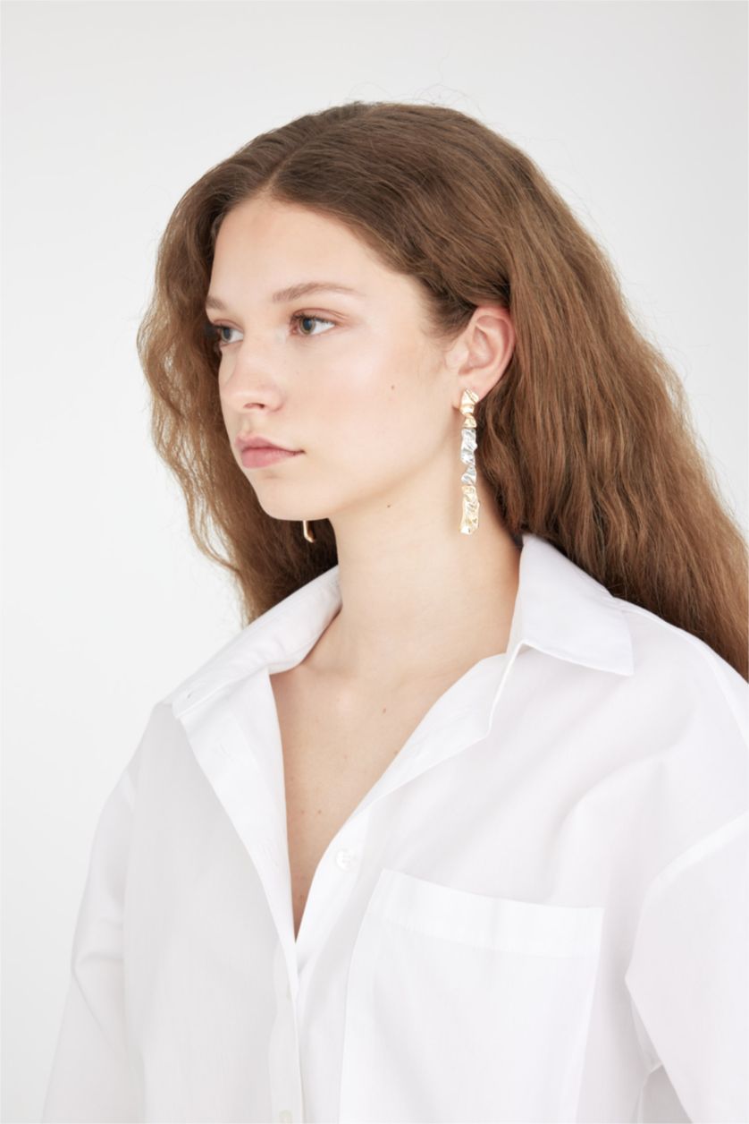 FEMME Karma Boucles d'oreilles pendantes dorées et argentées pour femme