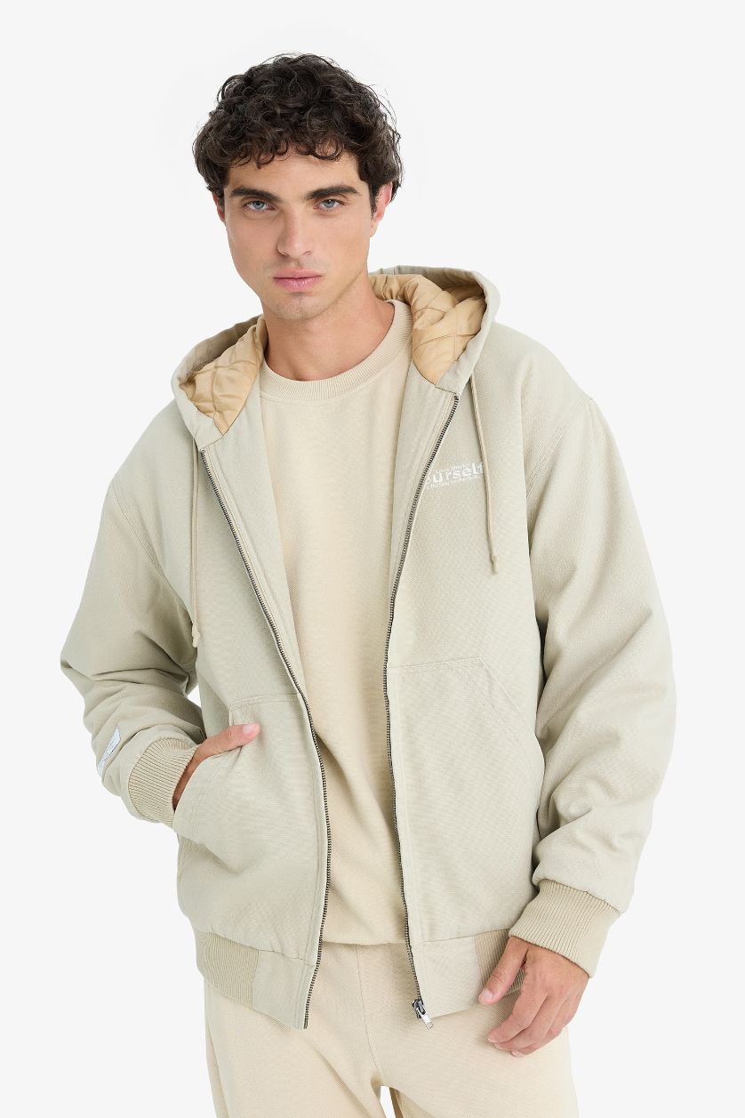 Erkek Taş %100 Pamuk Oversize Mont