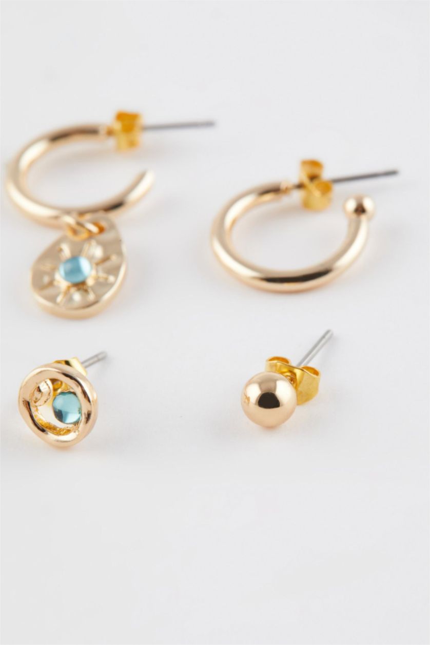 حريمي GOLD حلق حريمي ذهبي بحجر - 6 قطع