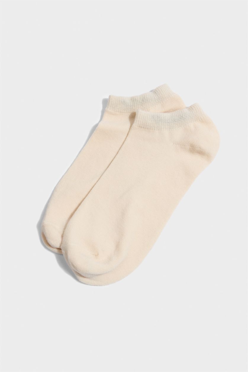 FEMME Beige Lot de 5 Chaussettes ballerines invisibles en coton pour femme