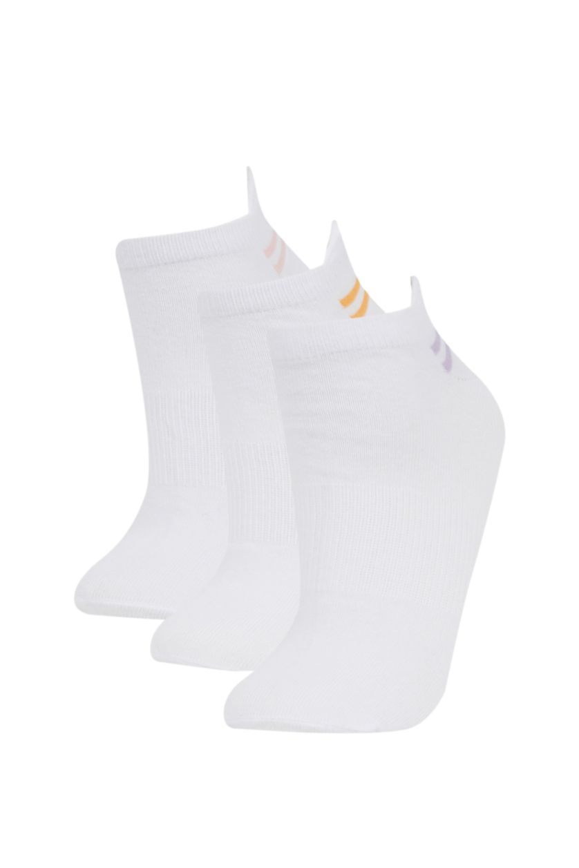 FEMME Blanc Lot de 3 paires de Chaussettes Courtes en Coton pour Femme