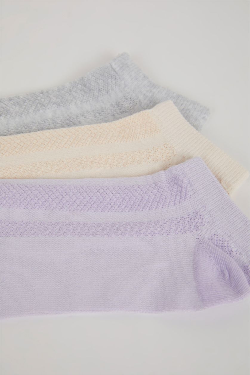 Kadın Karma Kadın 3'lü Pamuklu Patik Çorap